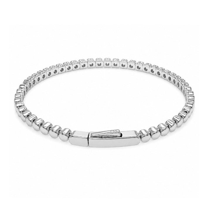 2.50 Ctw Lab Grown Diamond Flex Bangle in 925 Platinum Plated
