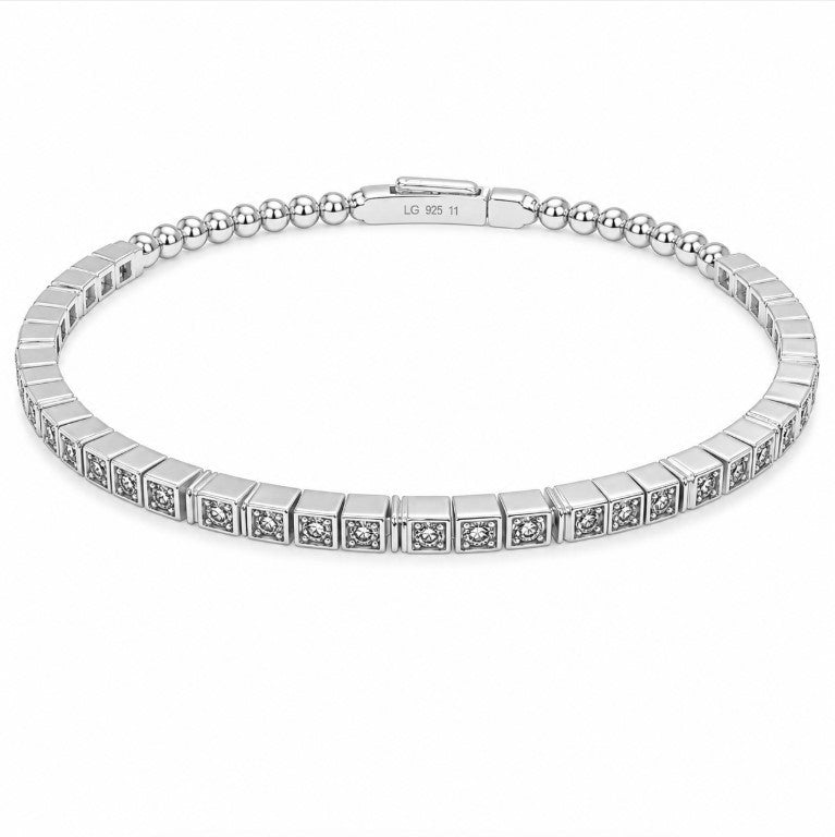1.32 Ctw Lab Grown Diamond Flex Bangle in 925 Platinum Plated