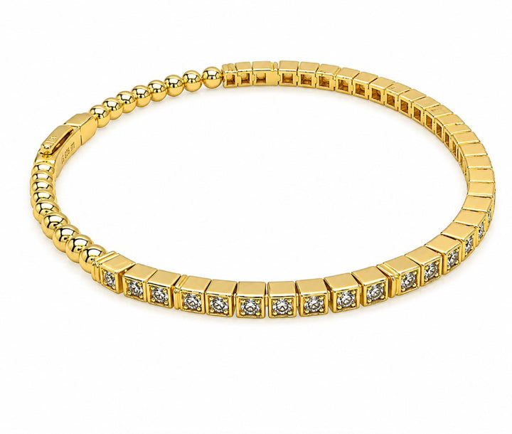 1.32 Ctw Lab Grown Diamond Flex Bangle in 925 Yellow Gold Plated
