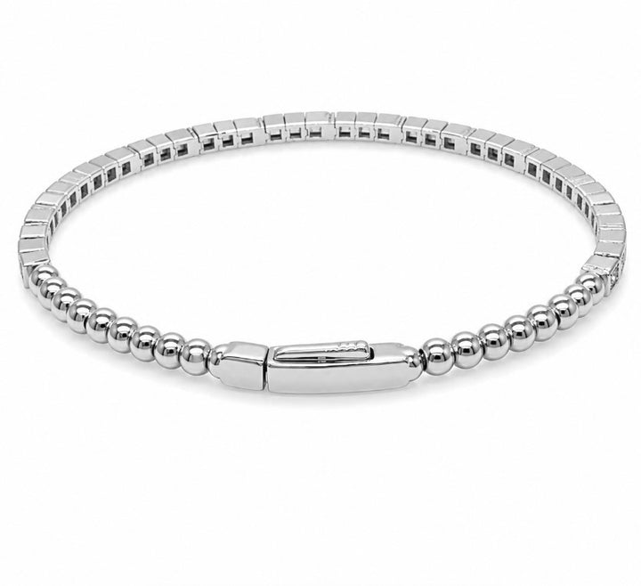 1.32 Ctw Lab Grown Diamond Flex Bangle in 925 Platinum Plated