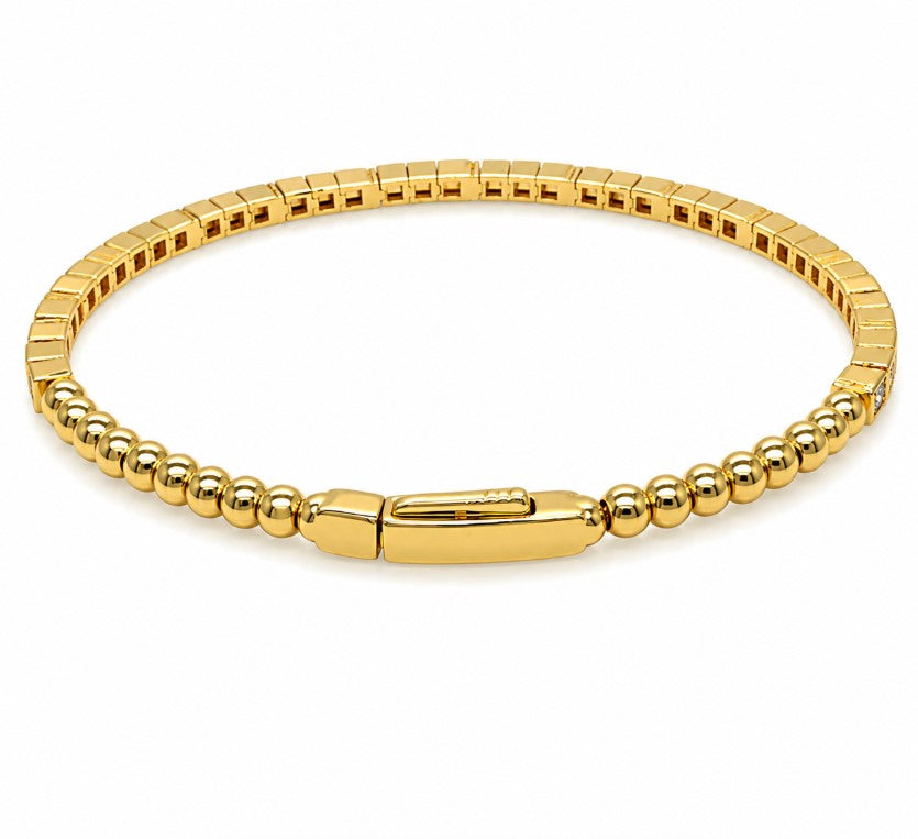 1.32 Ctw Lab Grown Diamond Flex Bangle in 925 Yellow Gold Plated