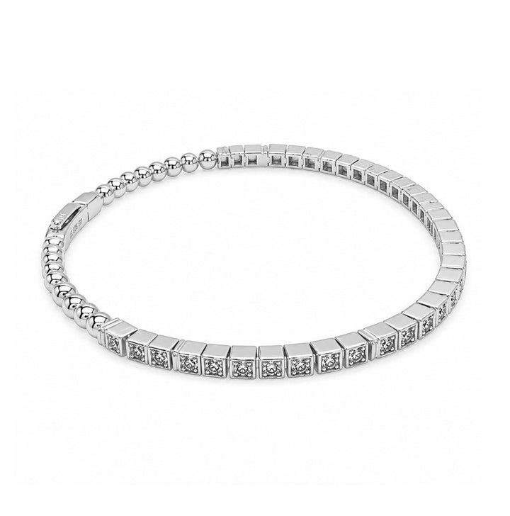 1.32 Ctw Lab Grown Diamond Flex Bangle in 925 Platinum Plated