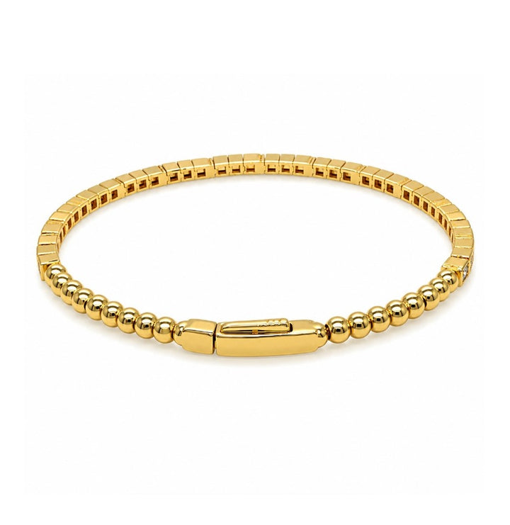 1.32 Ctw Lab Grown Diamond Flex Bangle in 925 Yellow Gold Plated