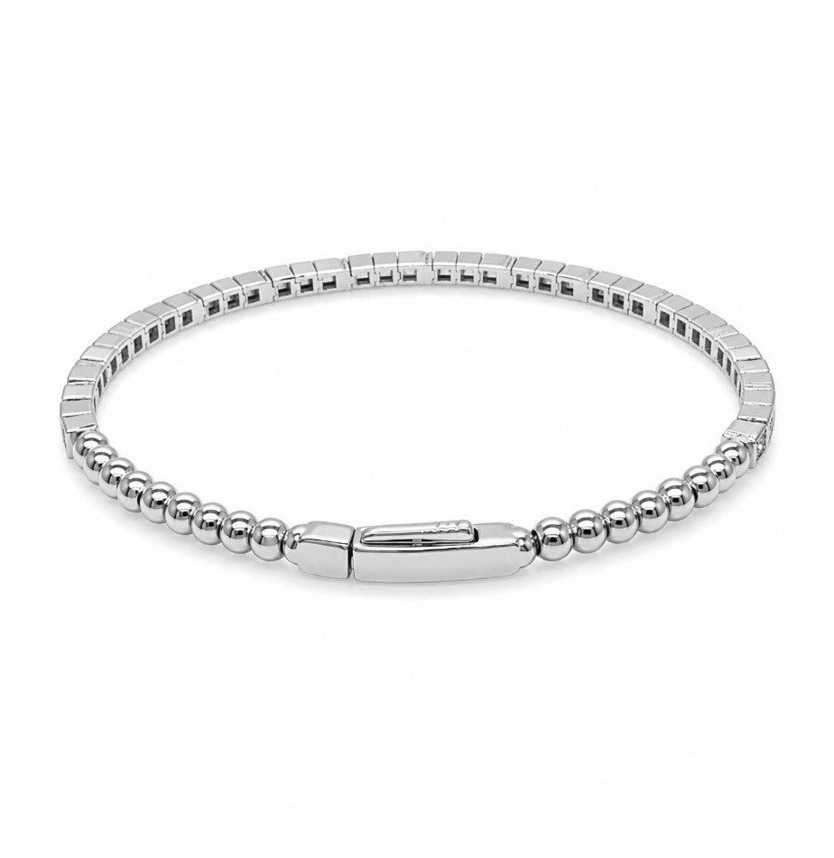1.32 Ctw Lab Grown Diamond Flex Bangle in 925 Platinum Plated