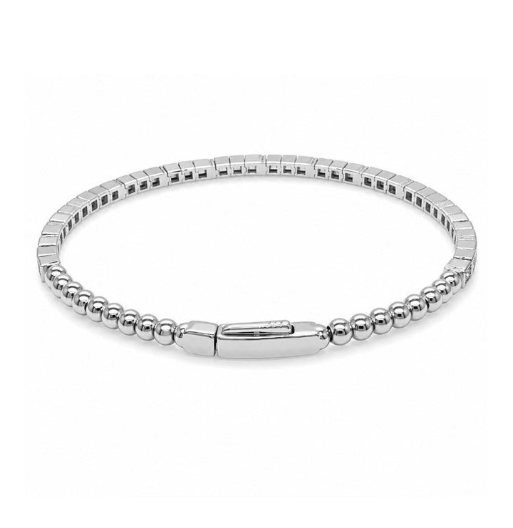 1.32 Ctw Lab Grown Diamond Flex Bangle in 925 Platinum Plated
