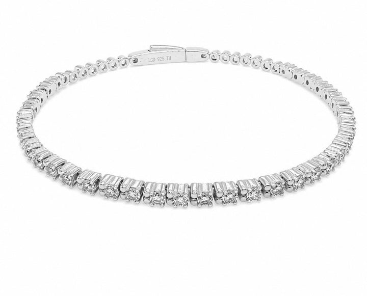 2.30 Ctw Lab Grown Diamond Flex Bangle in 925 Platinum Plated
