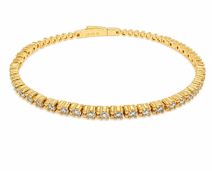 2.30 Ctw Lab Grown Diamond Flex Bangle in 925 Yellow Gold Plated