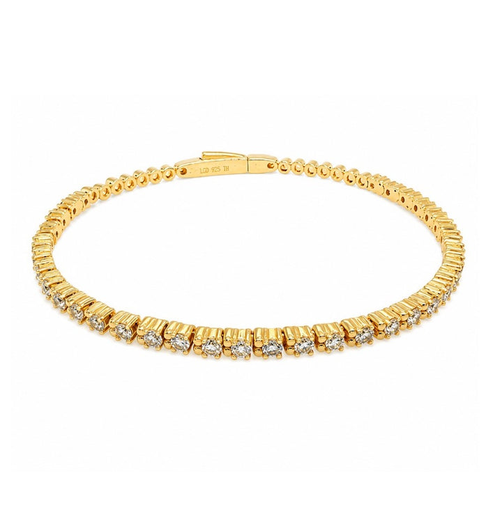2.30 Ctw Lab Grown Diamond Flex Bangle in 925 Yellow Gold Plated