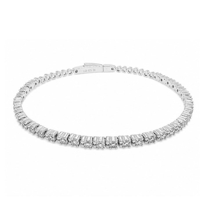 2.30 Ctw Lab Grown Diamond Flex Bangle in 925 Platinum Plated