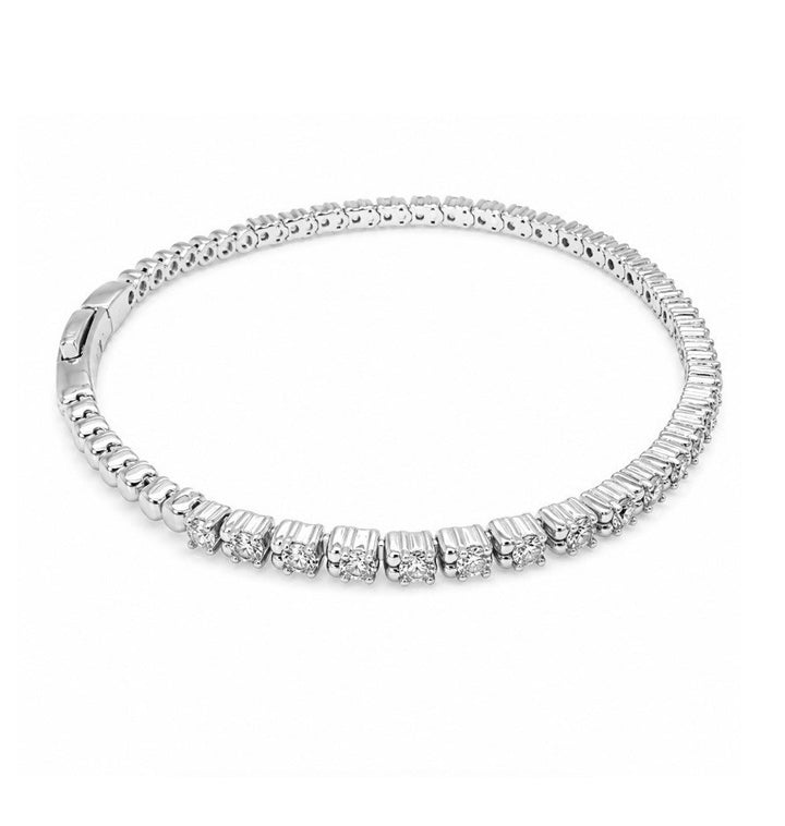 2.30 Ctw Lab Grown Diamond Flex Bangle in 925 Platinum Plated