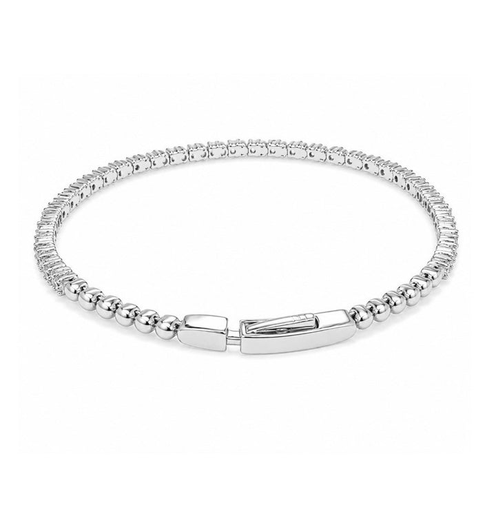 2.30 Ctw Lab Grown Diamond Flex Bangle in 925 Platinum Plated