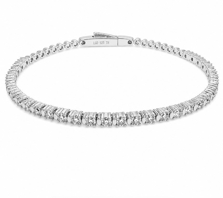 2.30 Ctw Lab Grown Diamond Flex Bangle in 925 Platinum Plated