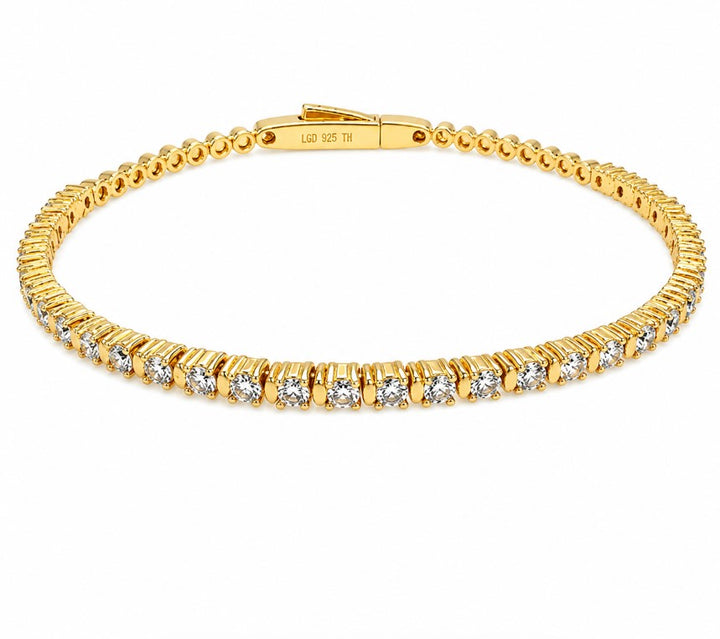 2.30 Ctw Lab Grown Diamond Flex Bangle in 925 Yellow Gold Plated