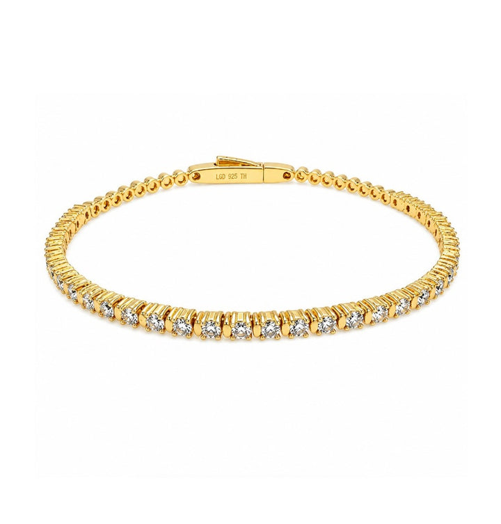 2.30 Ctw Lab Grown Diamond Flex Bangle in 925 Yellow Gold Plated