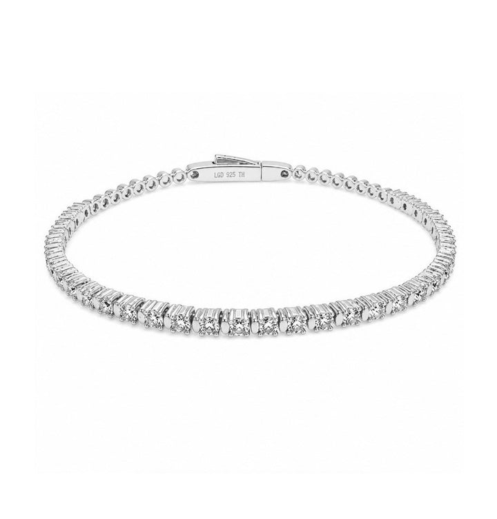 2.30 Ctw Lab Grown Diamond Flex Bangle in 925 Platinum Plated