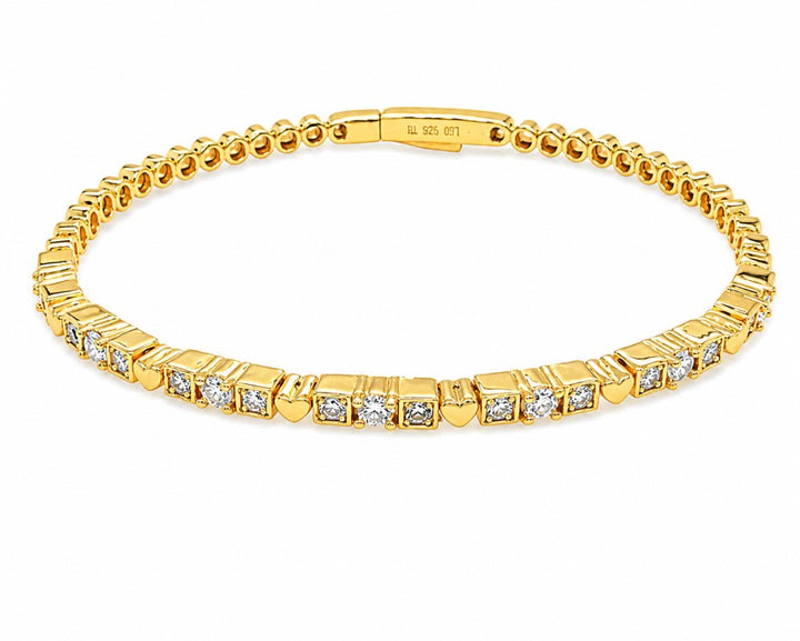 1.21 Ctw Lab Grown Diamond Flex Bangle in 925 Yellow Gold Plated