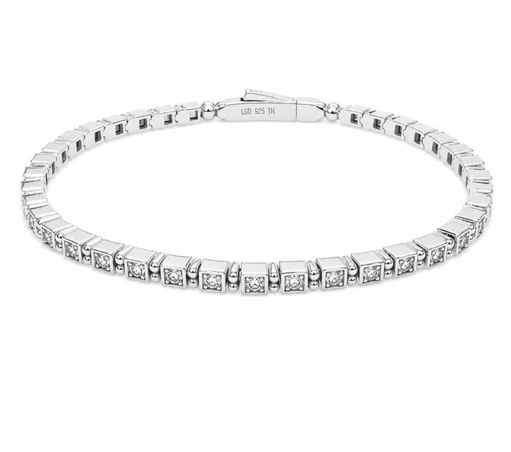 1.34 Ctw Lab Grown Diamond Flex Bangle in 925 Platinum Plated