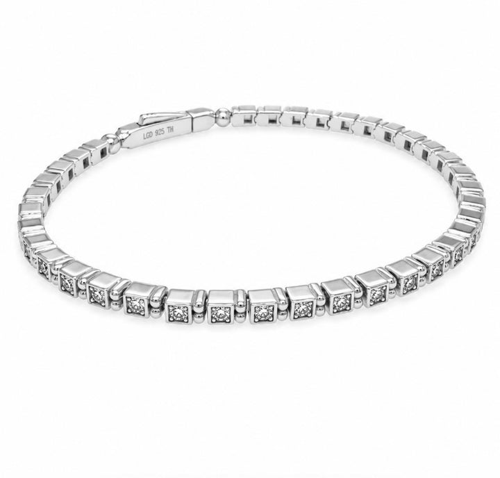 1.34 Ctw Lab Grown Diamond Flex Bangle in 925 Platinum Plated