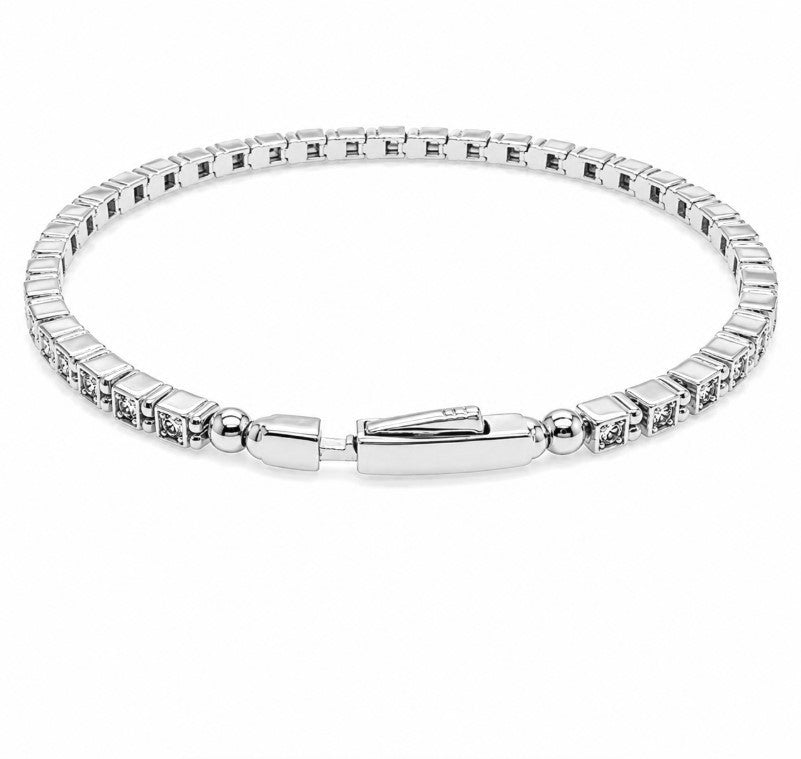 1.34 Ctw Lab Grown Diamond Flex Bangle in 925 Platinum Plated