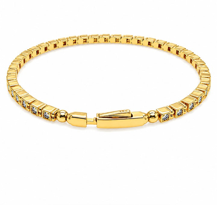 1.34 Ctw Lab Grown Diamond Flex Bangle in 925 Yellow Gold Plated