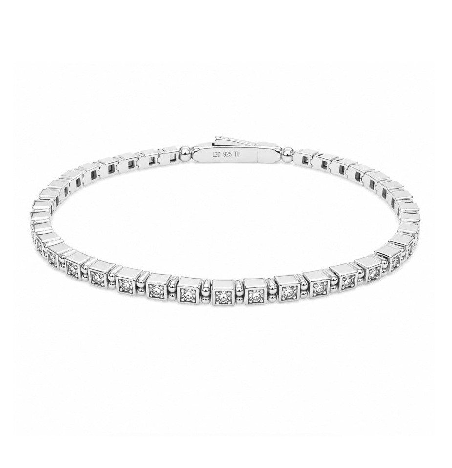 1.34 Ctw Lab Grown Diamond Flex Bangle in 925 Platinum Plated