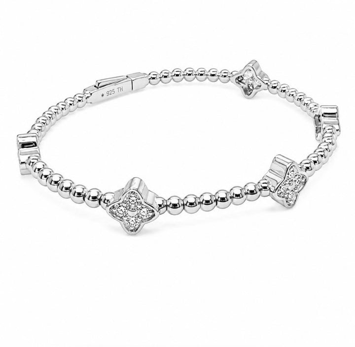 1.36 Ctw Lab Grown Diamond Flex Bangle in 925 Platinum Plated