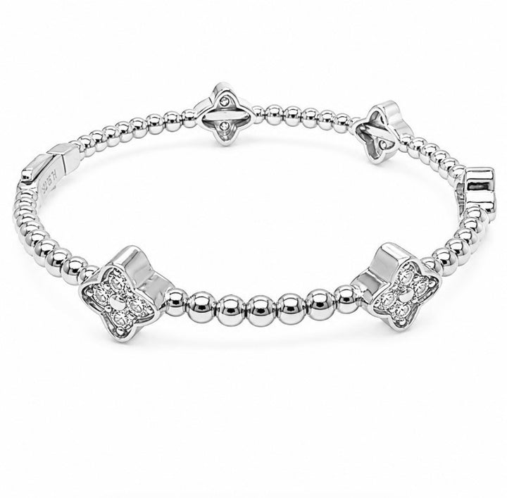 2.00 Ctw Lab Grown Diamond Flex Bangle in 925 Platinum Plated