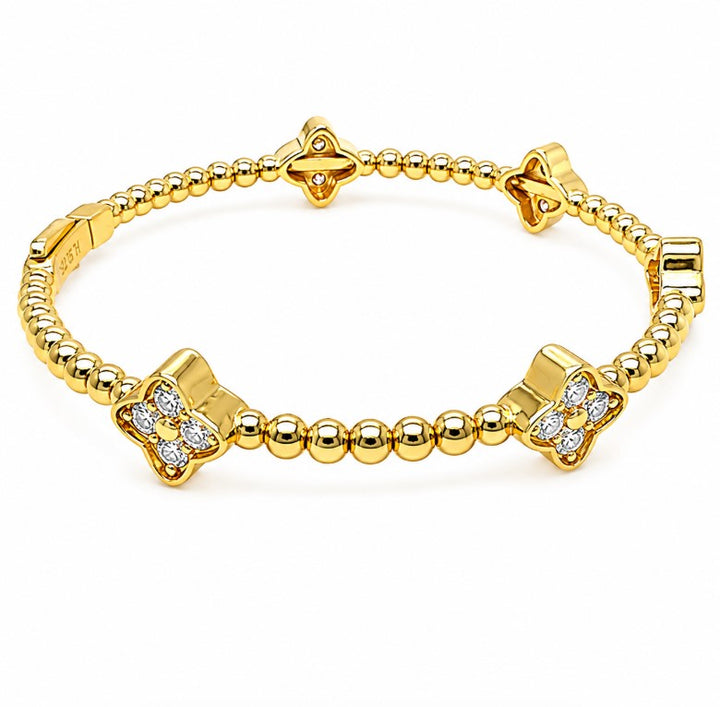 2.00 Ctw Lab Grown Diamond Flex Bangle in 925 Yellow Gold Plated