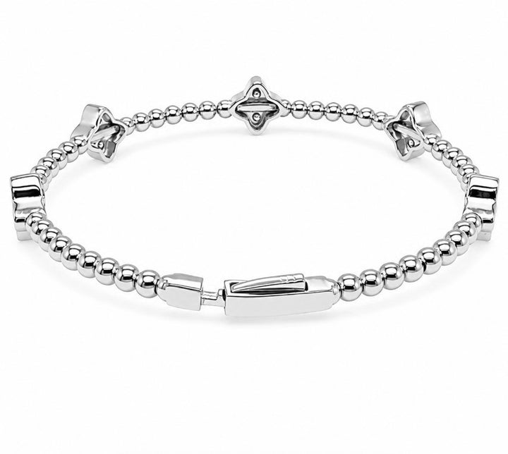 2.00 Ctw Lab Grown Diamond Flex Bangle in 925 Platinum Plated