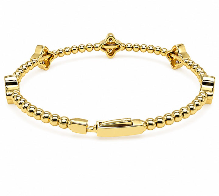 2.00 Ctw Lab Grown Diamond Flex Bangle in 925 Yellow Gold Plated