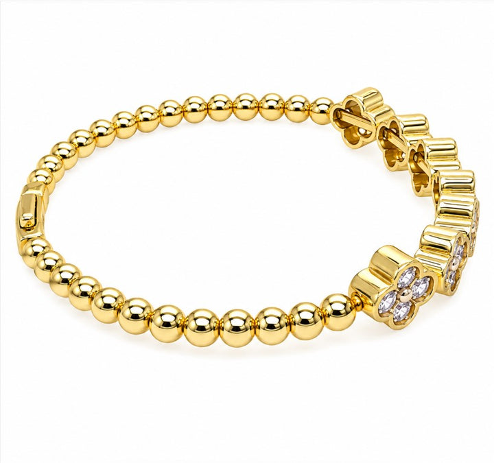 2.75 Ctw Lab Grown Diamond Flex Bangle in 925 Yellow Gold Plated