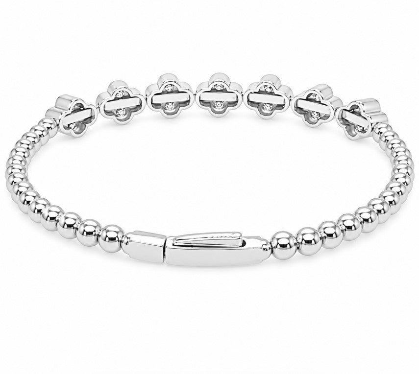 2.75 Ctw Lab Grown Diamond Flex Bangle in 925 Platinum Plated