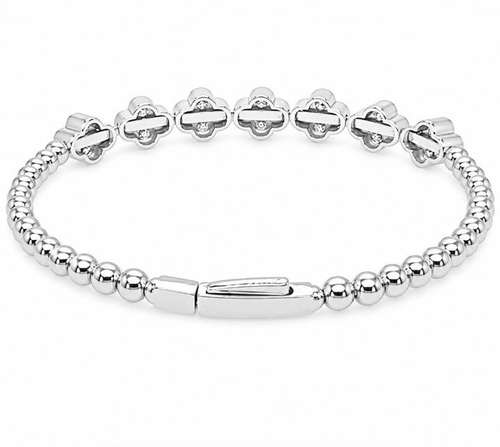 2.75 Ctw Lab Grown Diamond Flex Bangle in 925 Platinum Plated
