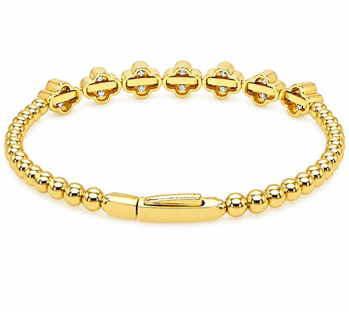 2.75 Ctw Lab Grown Diamond Flex Bangle in 925 Yellow Gold Plated