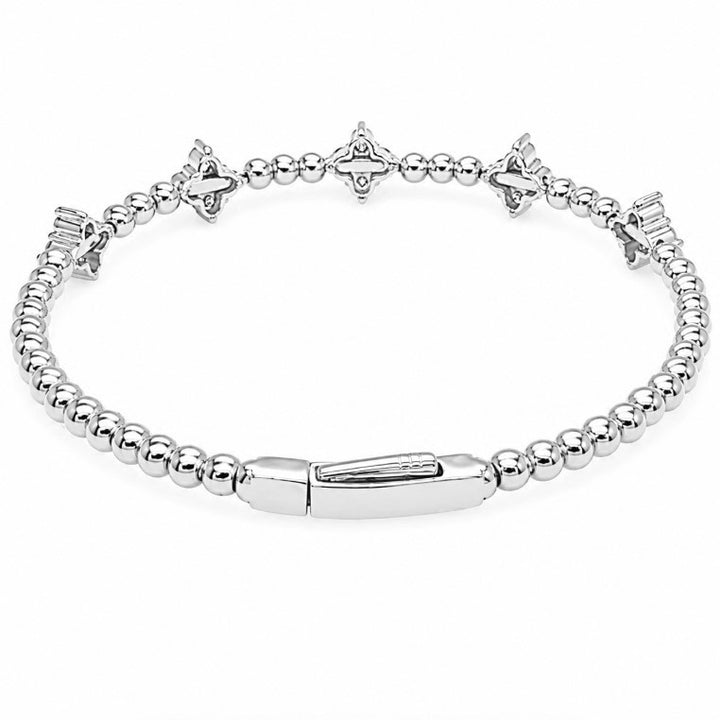 1.98 Ctw Lab Grown Diamond Flex Bangle in 925 Platinum Plated