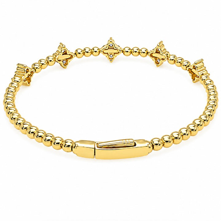 1.98 Ctw Lab Grown Diamond Flex Bangle in 925 Yellow Gold Plated