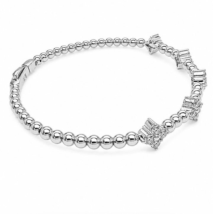 1.35 Ctw Lab Grown Diamond Flex Bangle in 925 Platinum Plated