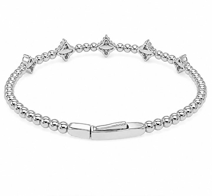 1.35 Ctw Lab Grown Diamond Flex Bangle in 925 Platinum Plated