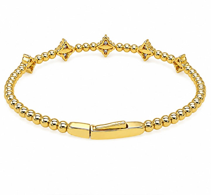1.35 Ctw Lab Grown Diamond Flex Bangle in 925 Yellow Gold Plated