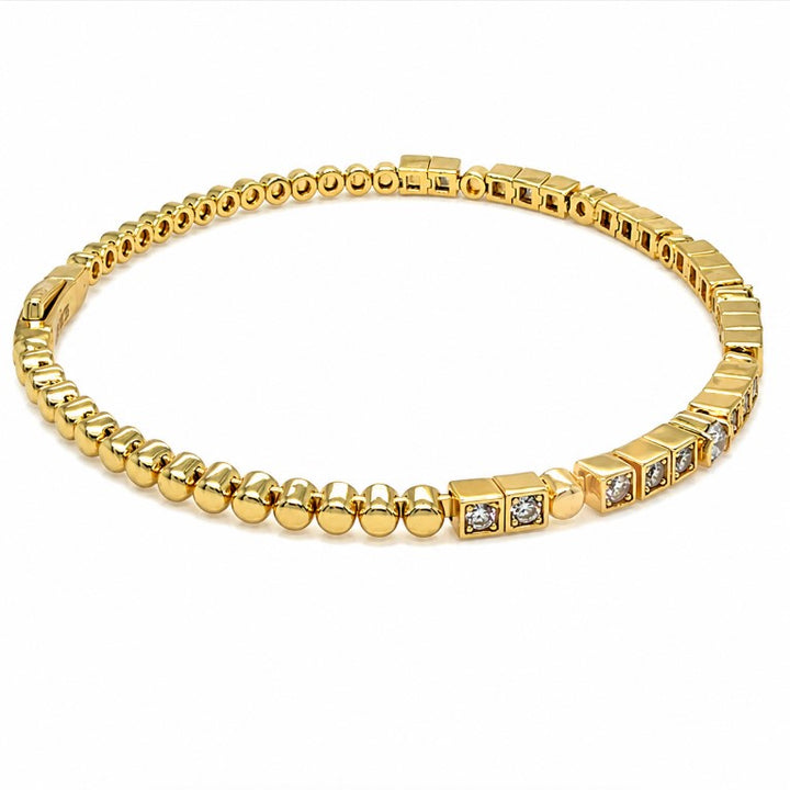 1.08 Ctw Lab Grown Diamond Flex Bangle in 925 Yellow Gold Plated