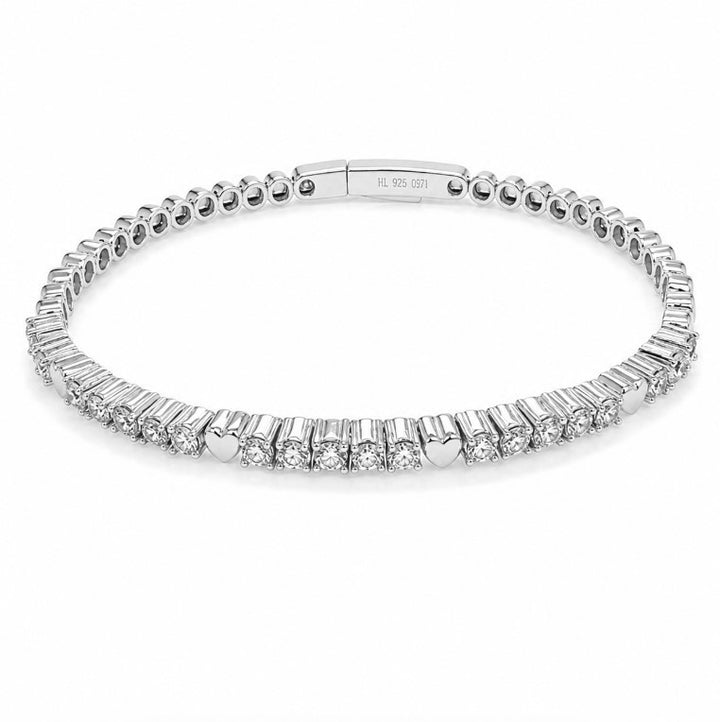 1.06 Ctw Lab Grown Diamond Flex Bangle in 925 Platinum Plated