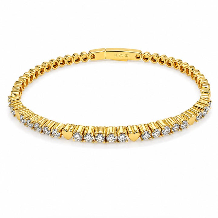 1.06 Ctw Lab Grown Diamond Flex Bangle in 925 Yellow Gold Plated