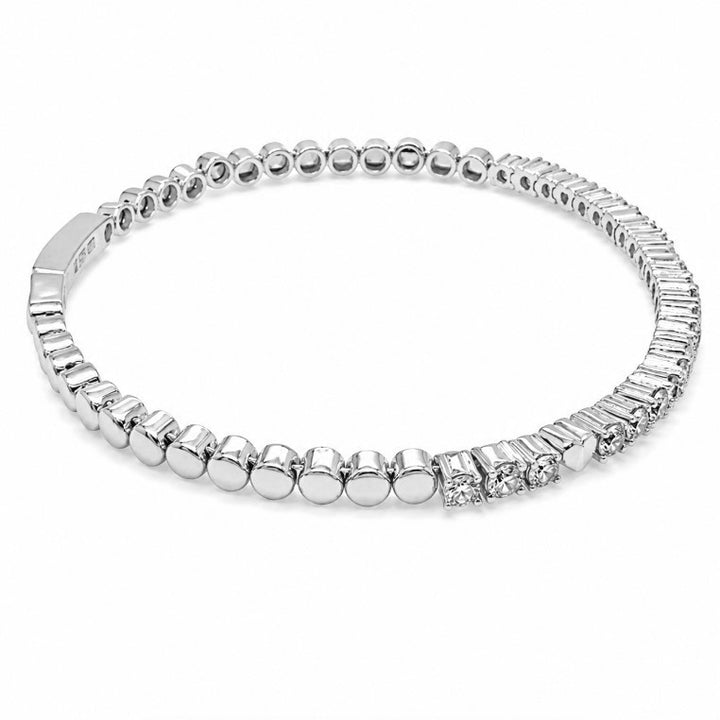 1.06 Ctw Lab Grown Diamond Flex Bangle in 925 Platinum Plated