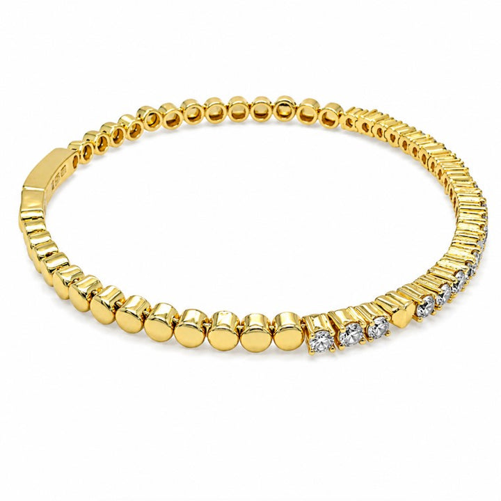 1.06 Ctw Lab Grown Diamond Flex Bangle in 925 Yellow Gold Plated