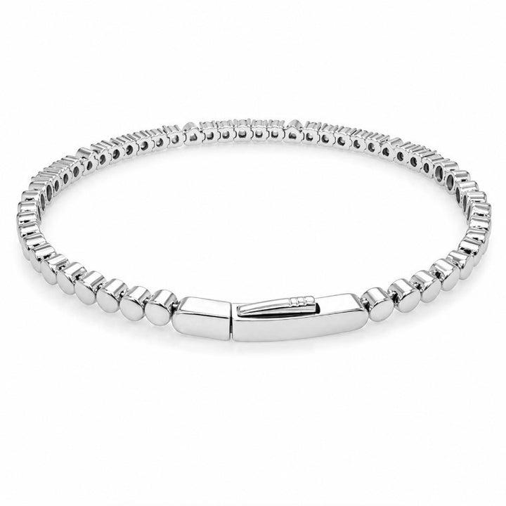 1.06 Ctw Lab Grown Diamond Flex Bangle in 925 Platinum Plated