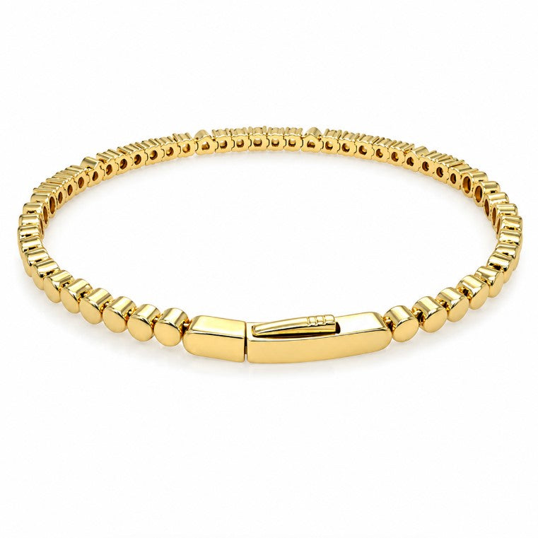 1.06 Ctw Lab Grown Diamond Flex Bangle in 925 Yellow Gold Plated
