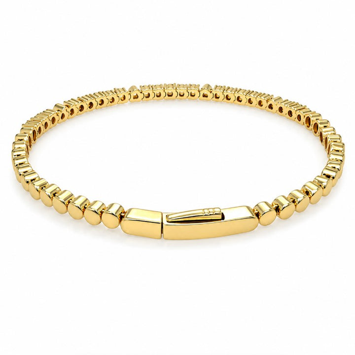1.06 Ctw Lab Grown Diamond Flex Bangle in 925 Yellow Gold Plated