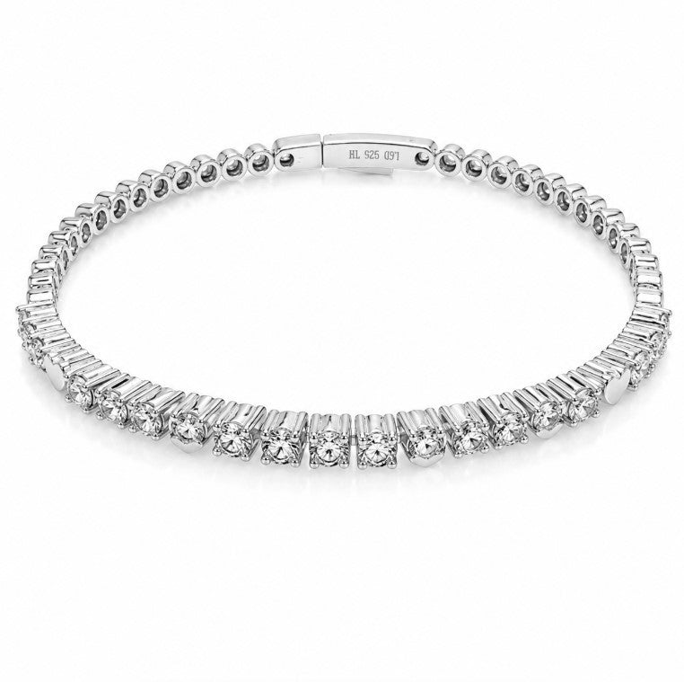 1.77 Ctw Lab Grown Diamond Flex Bangle in 925 Platinum Plated