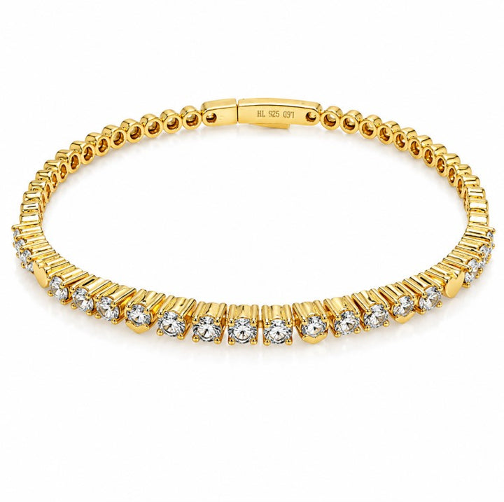 1.06 Ctw Lab Grown Diamond Flex Bangle in 925 Yellow Gold Plated