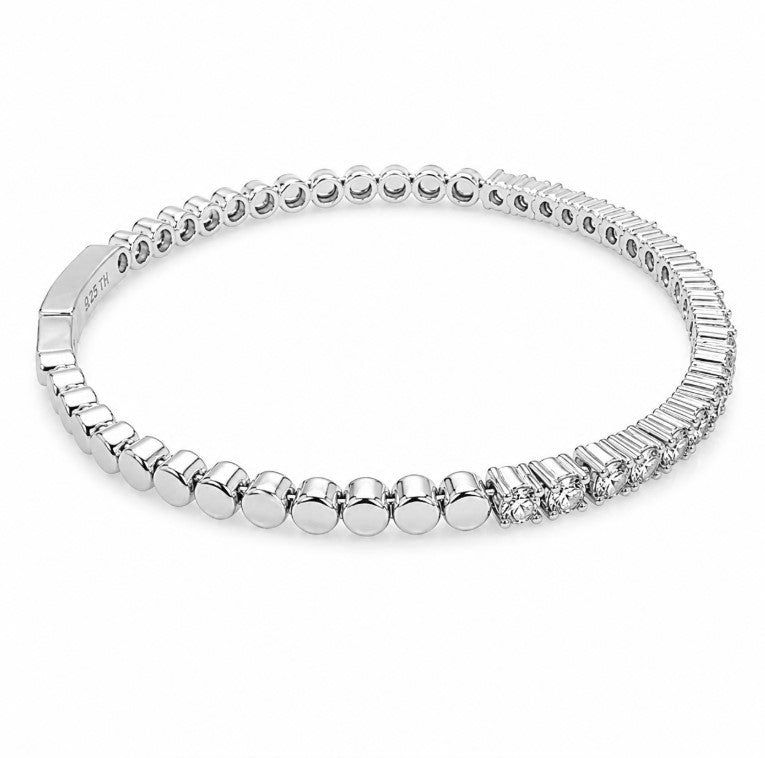 1.77 Ctw Lab Grown Diamond Flex Bangle in 925 Platinum Plated